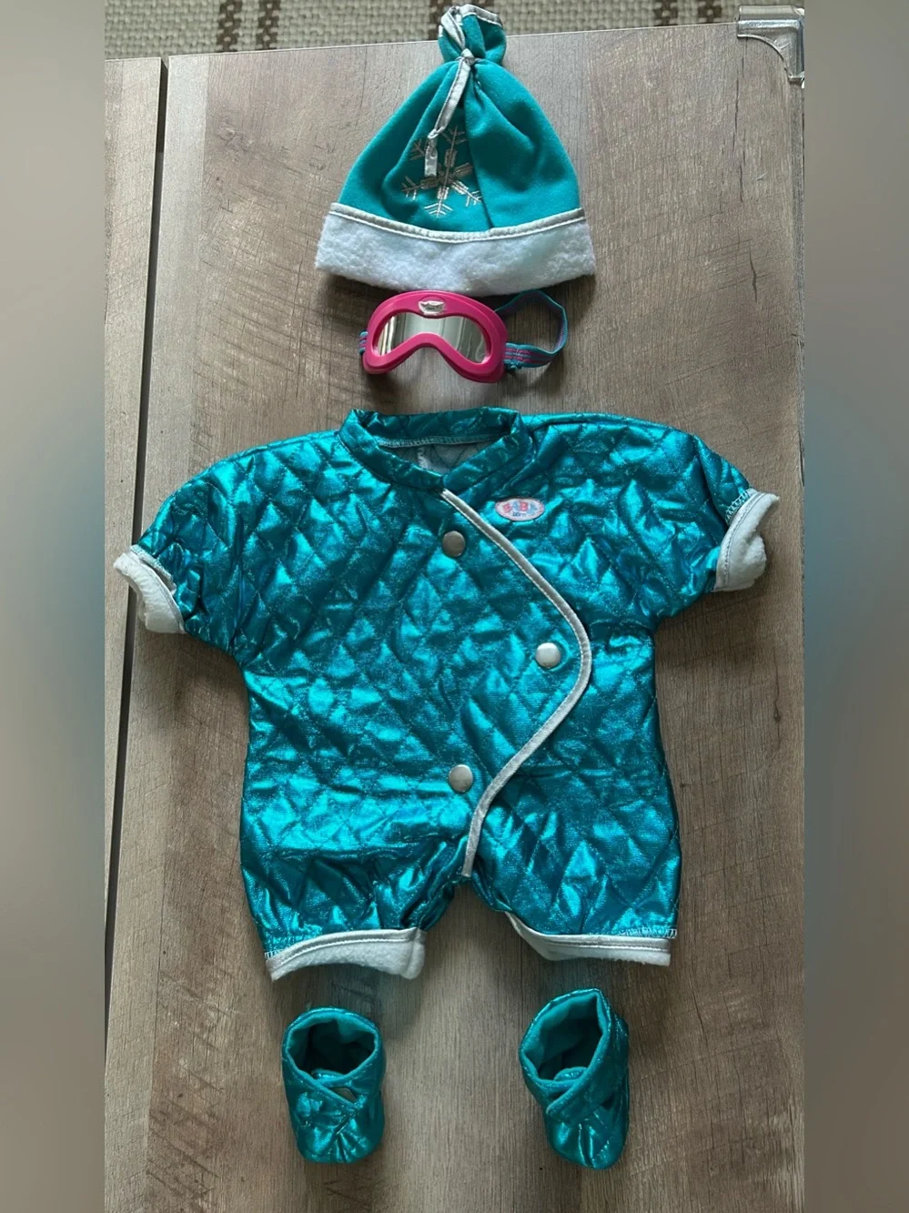 Original Zapf Creations 90s Teal Baby Born Snowsuit Set